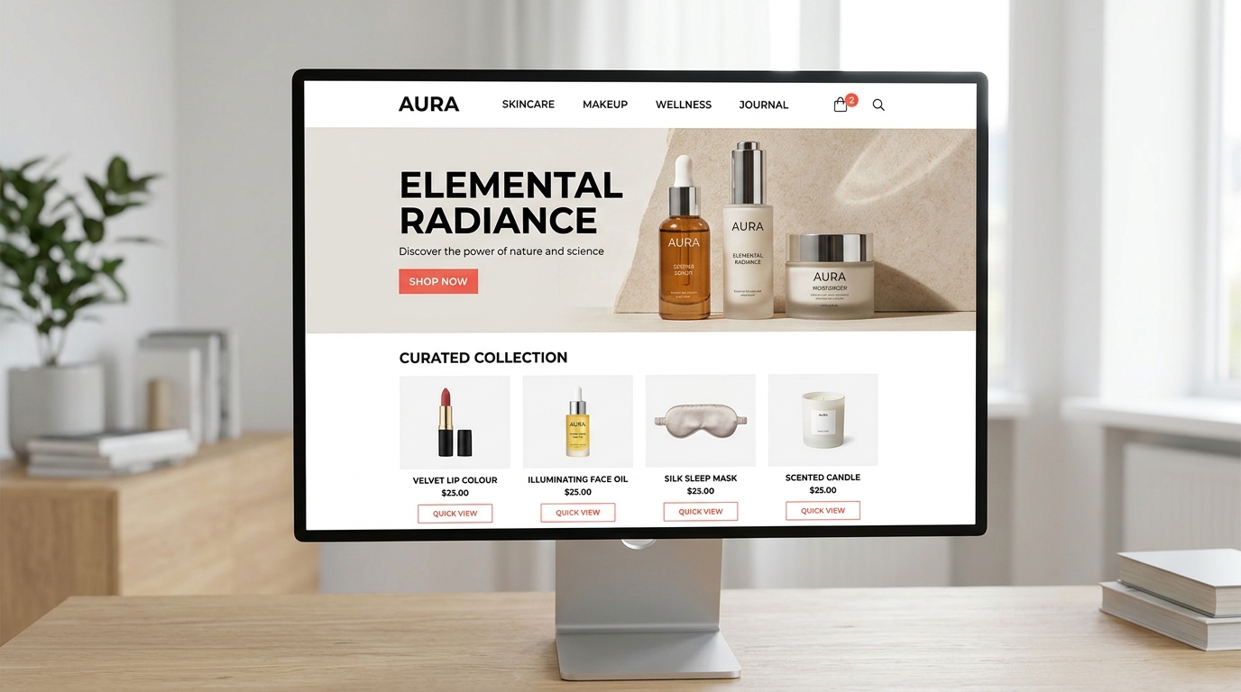 AURA Luxury Cosmetics E-Commerce Showcase